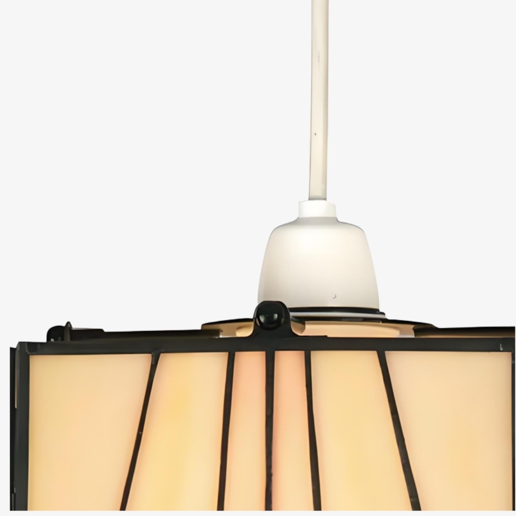 TF Camillo Mosaic Tiffany Glass Pendant Light - Square Lantern Shade - Artisan Home Décor Accessory T1025