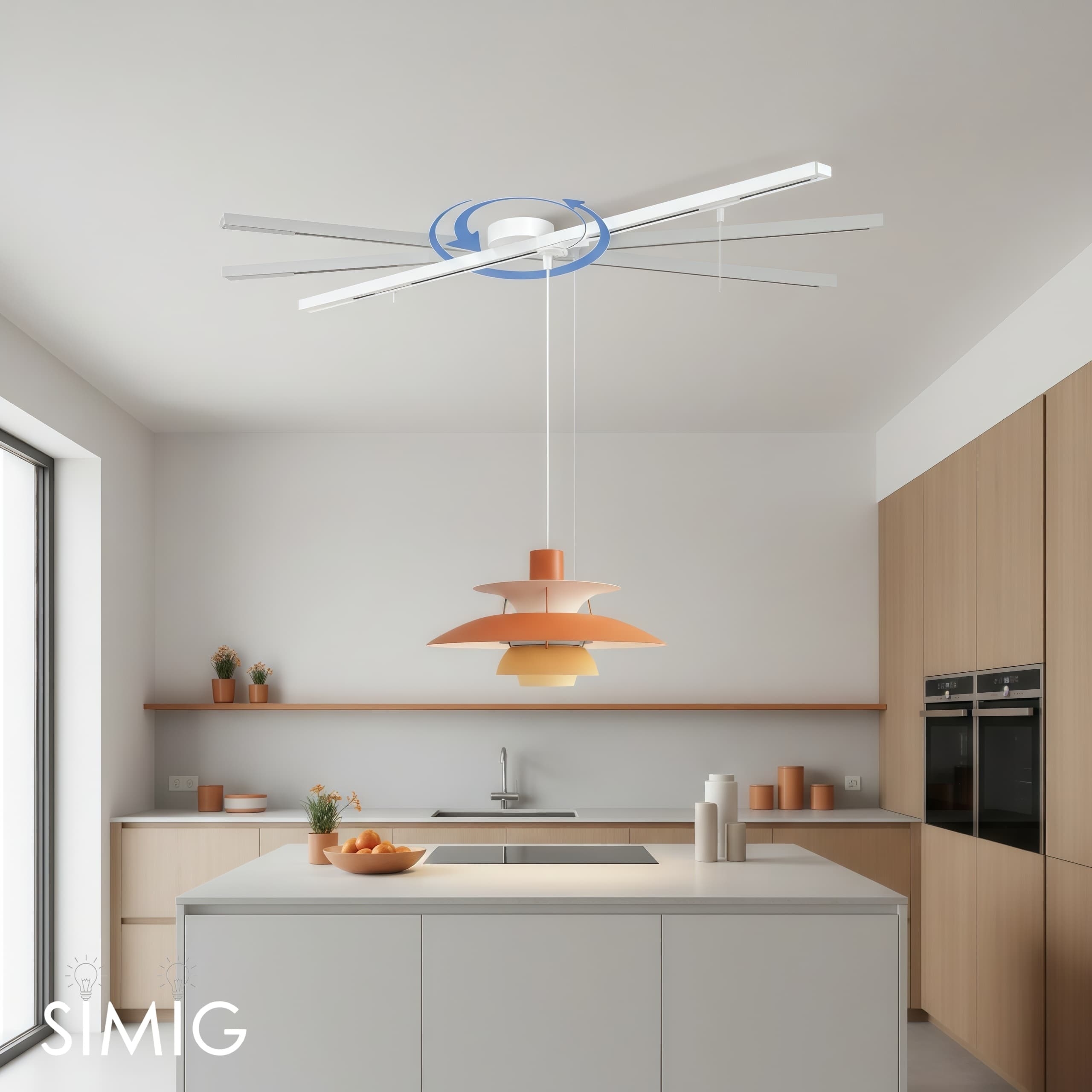 Axitra Rotatable Pendant Light Ceiling Rail – Sleek Adjustable Track for Pendant Lights Contemporary N21