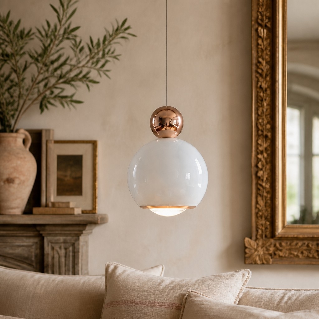Glintap Cream Style Pendant Lamp - Adjustable Lift Pendant with Touch Tri-Color LED T2197