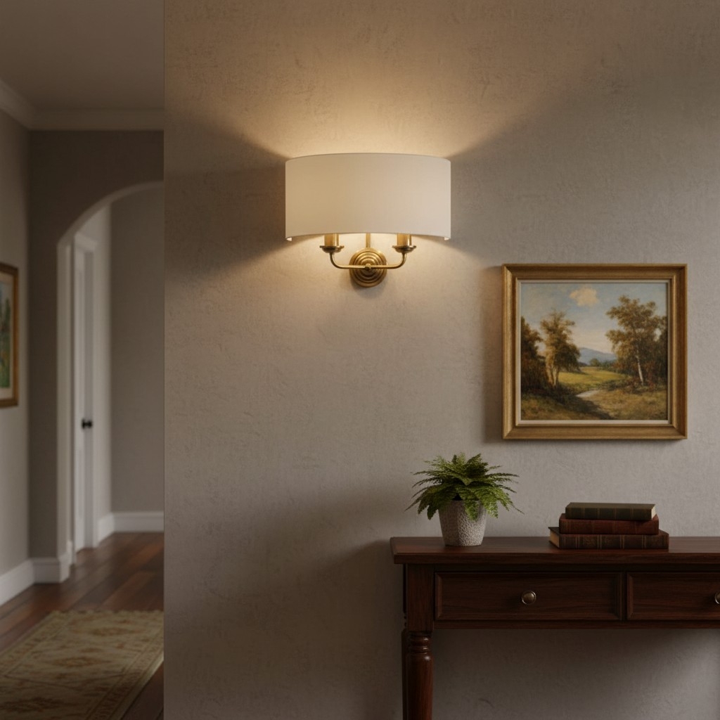 Tela Classic Wall Sconce - Elegant Fabric Shade with Metal Finish T654
