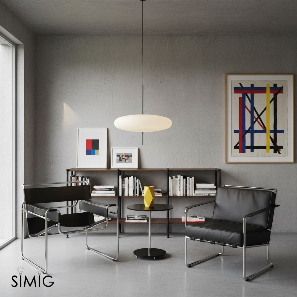 Modern Oval Pendant Light – Metal and Acrylic Pendant Lamp for Living Room
