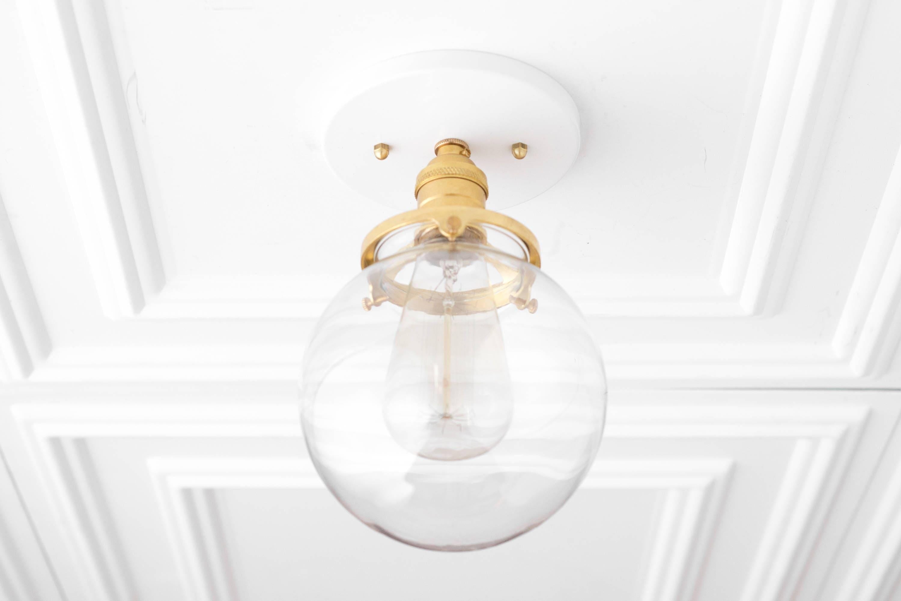 Glorica Glass Retro Globe Ceiling Light - Vintage Industrial Home Lighting T369