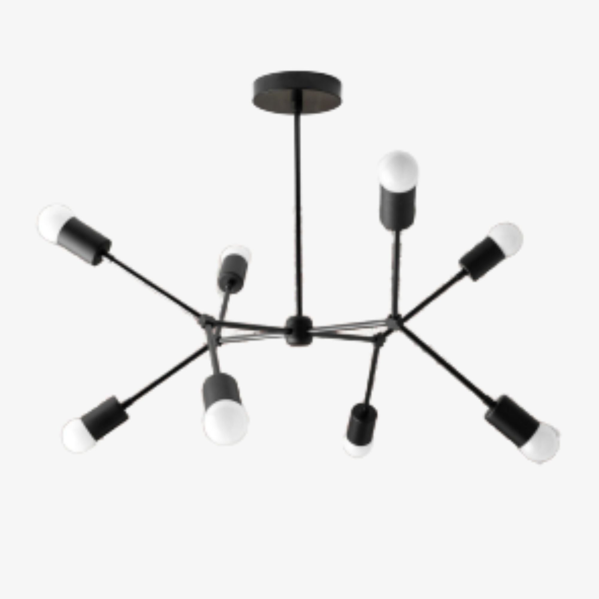 Mobilux Line Modern Geometric Chandelier - Brass Ceiling Light Fixture T321