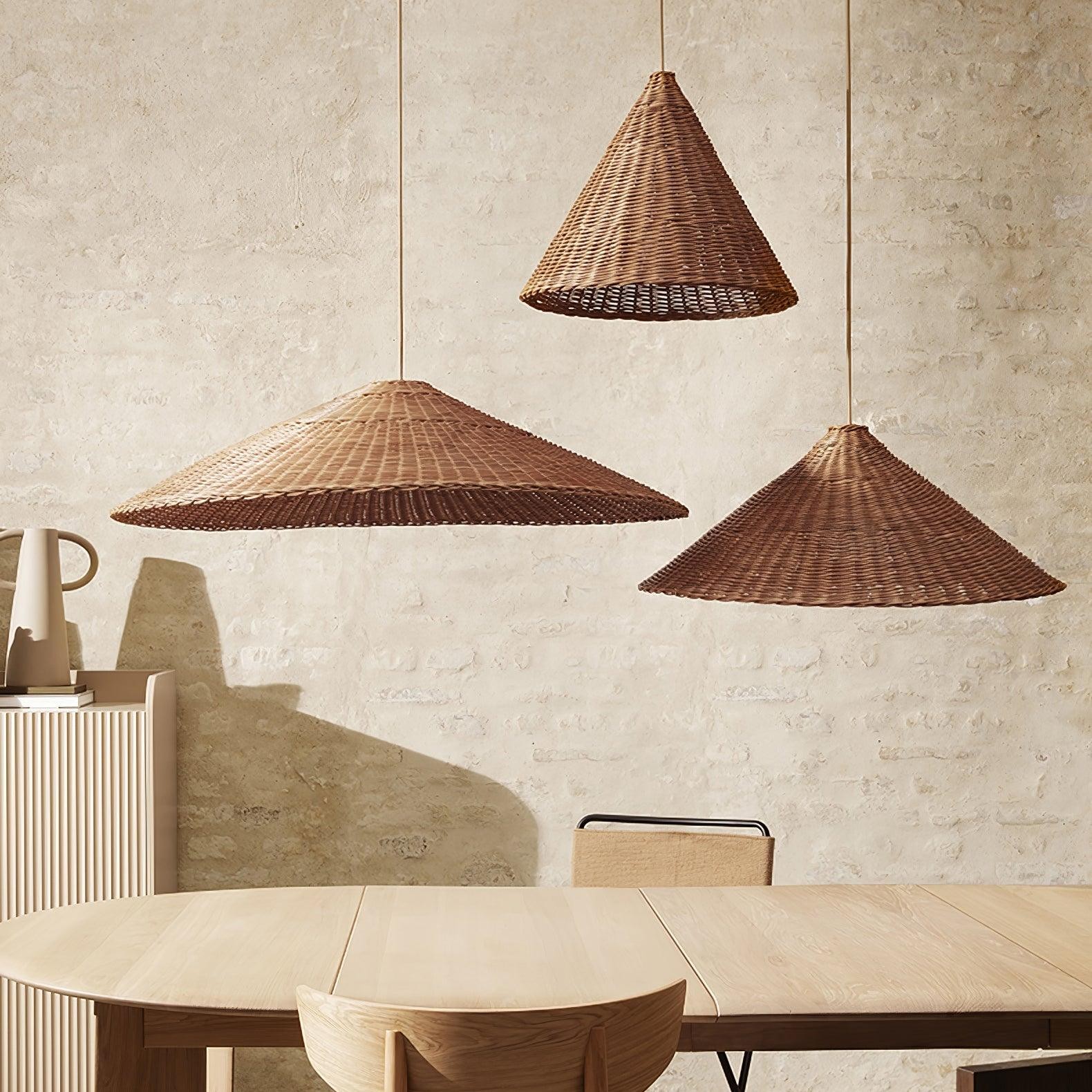 Rattan Hat Pendant Light Suitable For Living Room M513