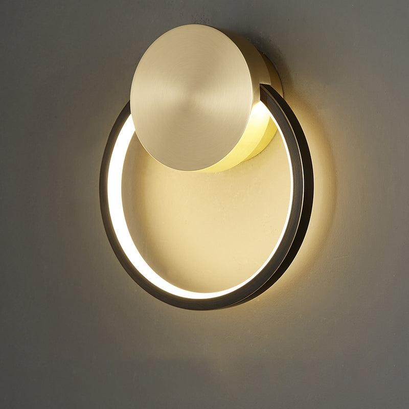 Minimalist Creative Simple Brass Round LED Wall Light M323