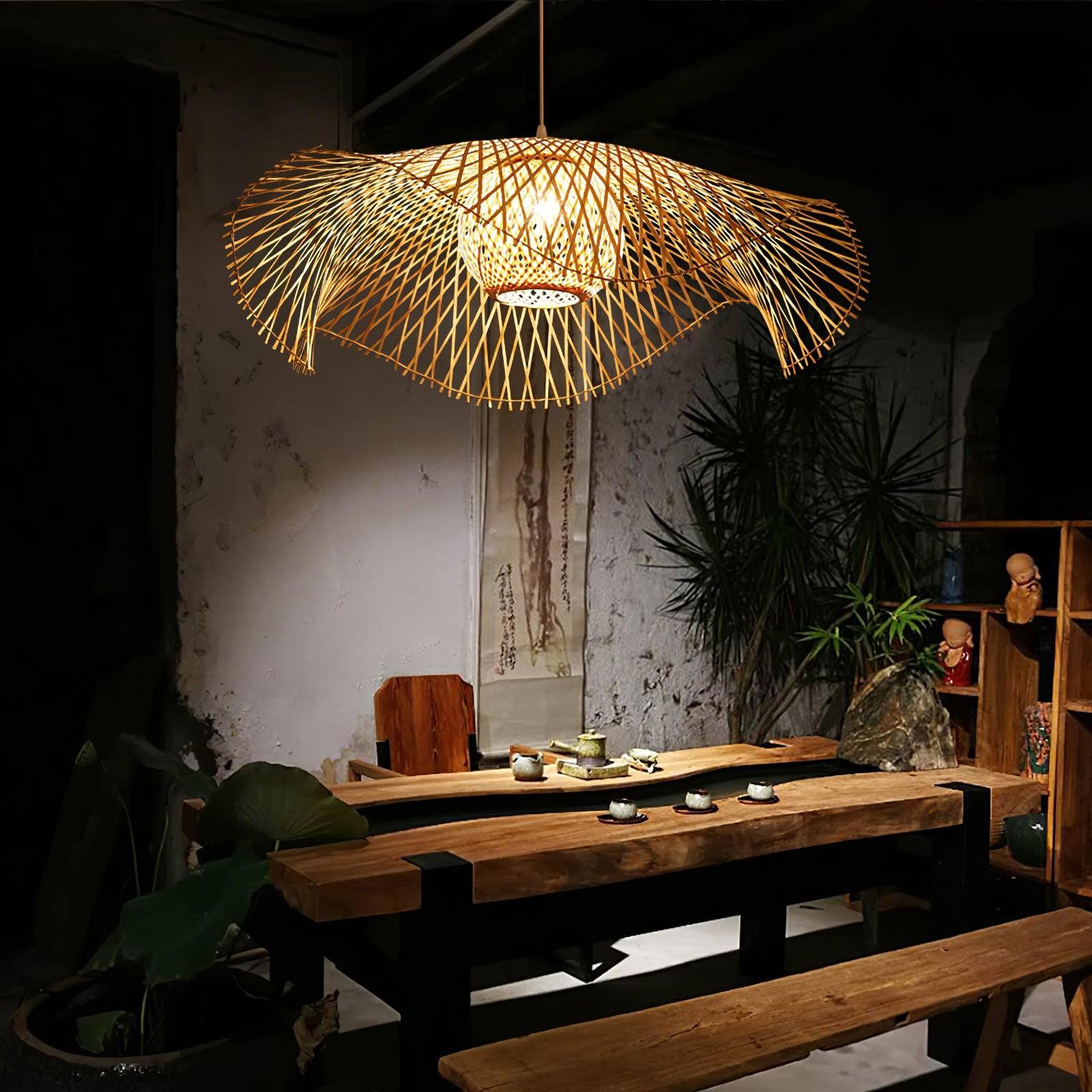 Bamboo Lotus Leaf Pendant Lamp P004