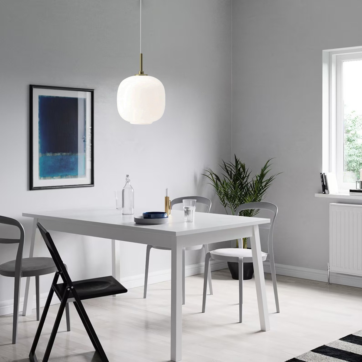 Classic Opal Glass Orb Pendant Lamp