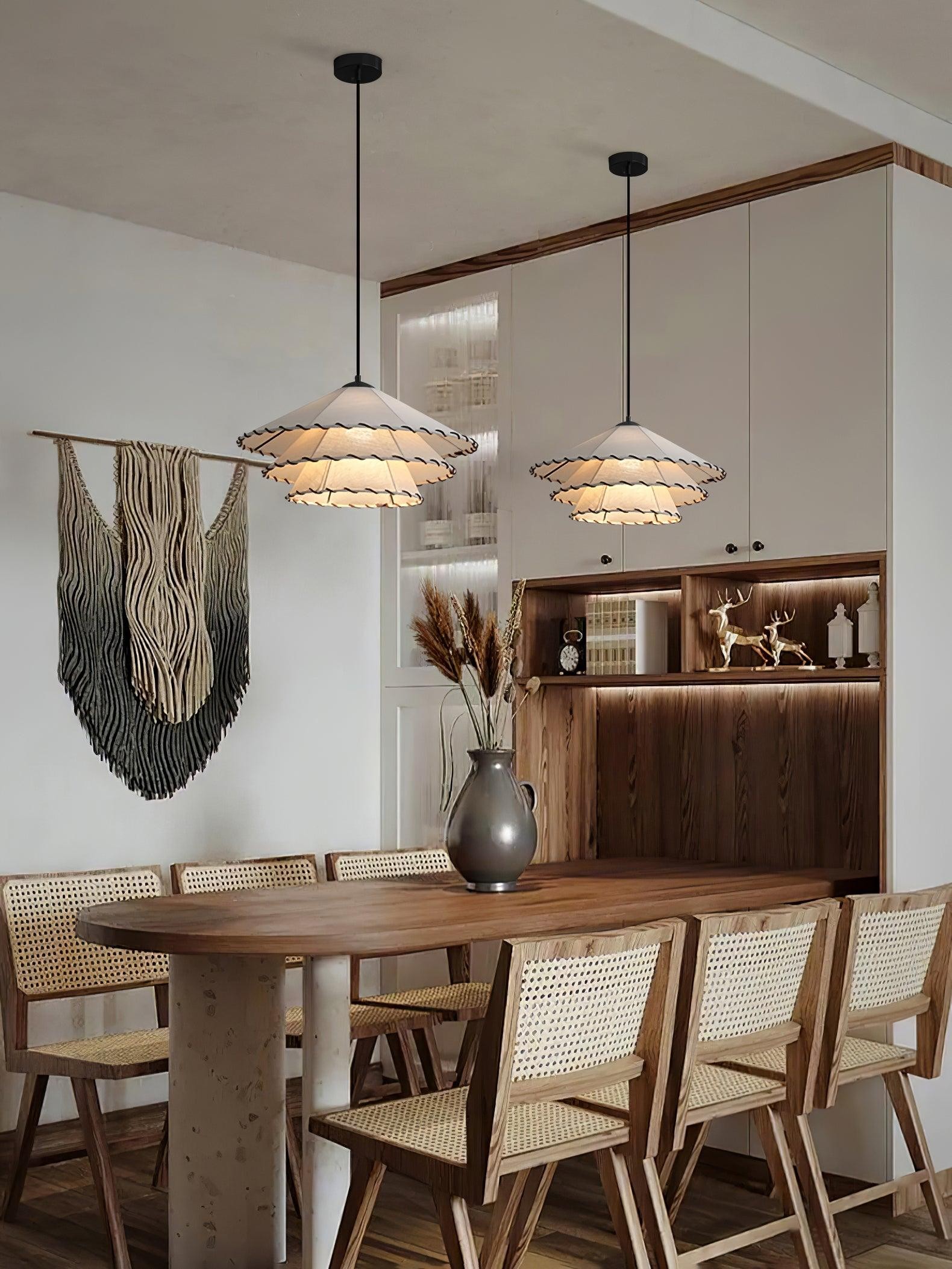 Vinatge Lotus Leaf Fabric Pendant Light M243