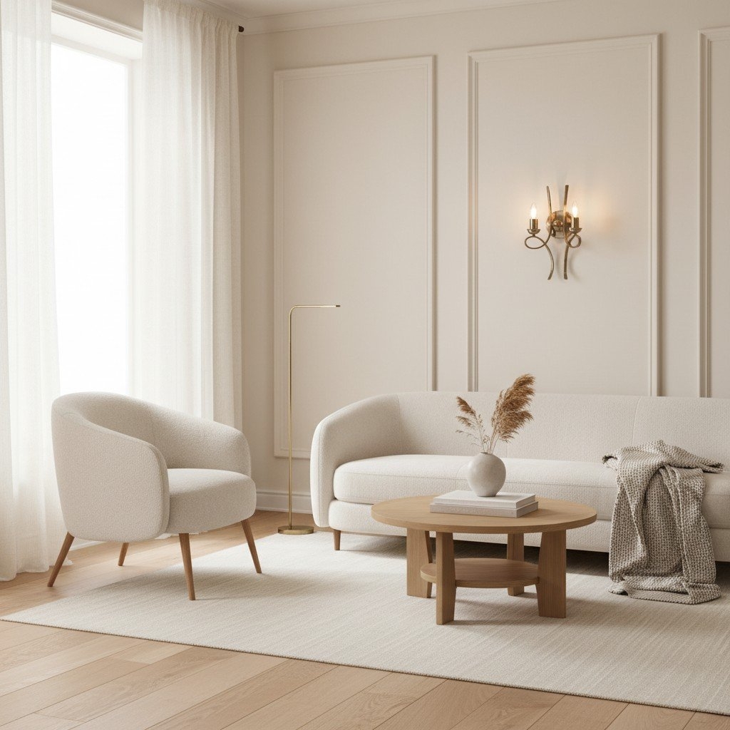Foline Brushed Brass Wall Light - Timeless Wall Sconce for Living Rooms and Hallways T1014