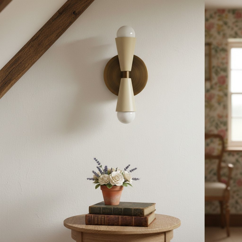 Pyralis  Cone Shade  Double Wall Light - Contemporary Living Room Glow T334