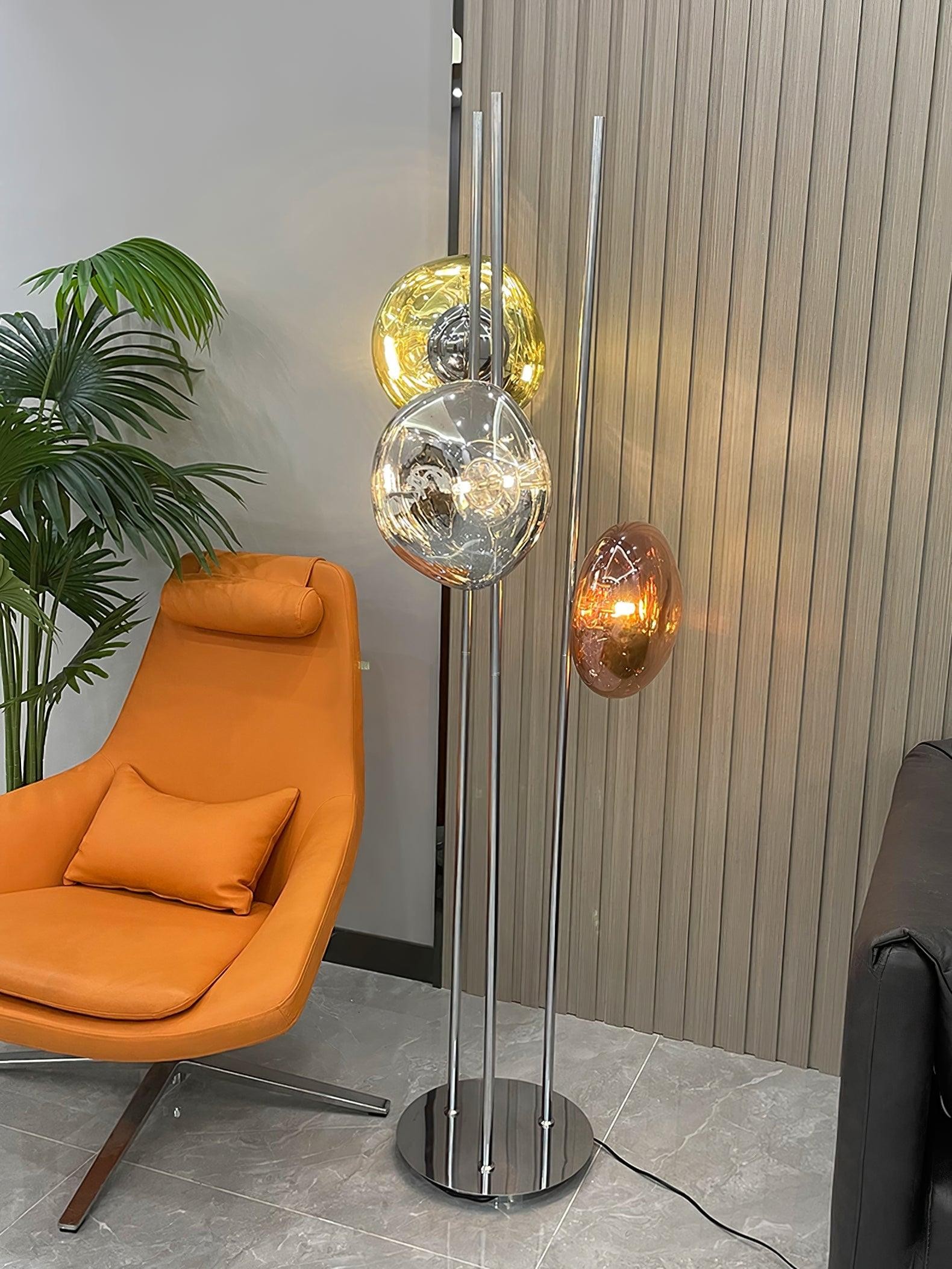 Tricolor Art Textured Glass Floor Lamp M313