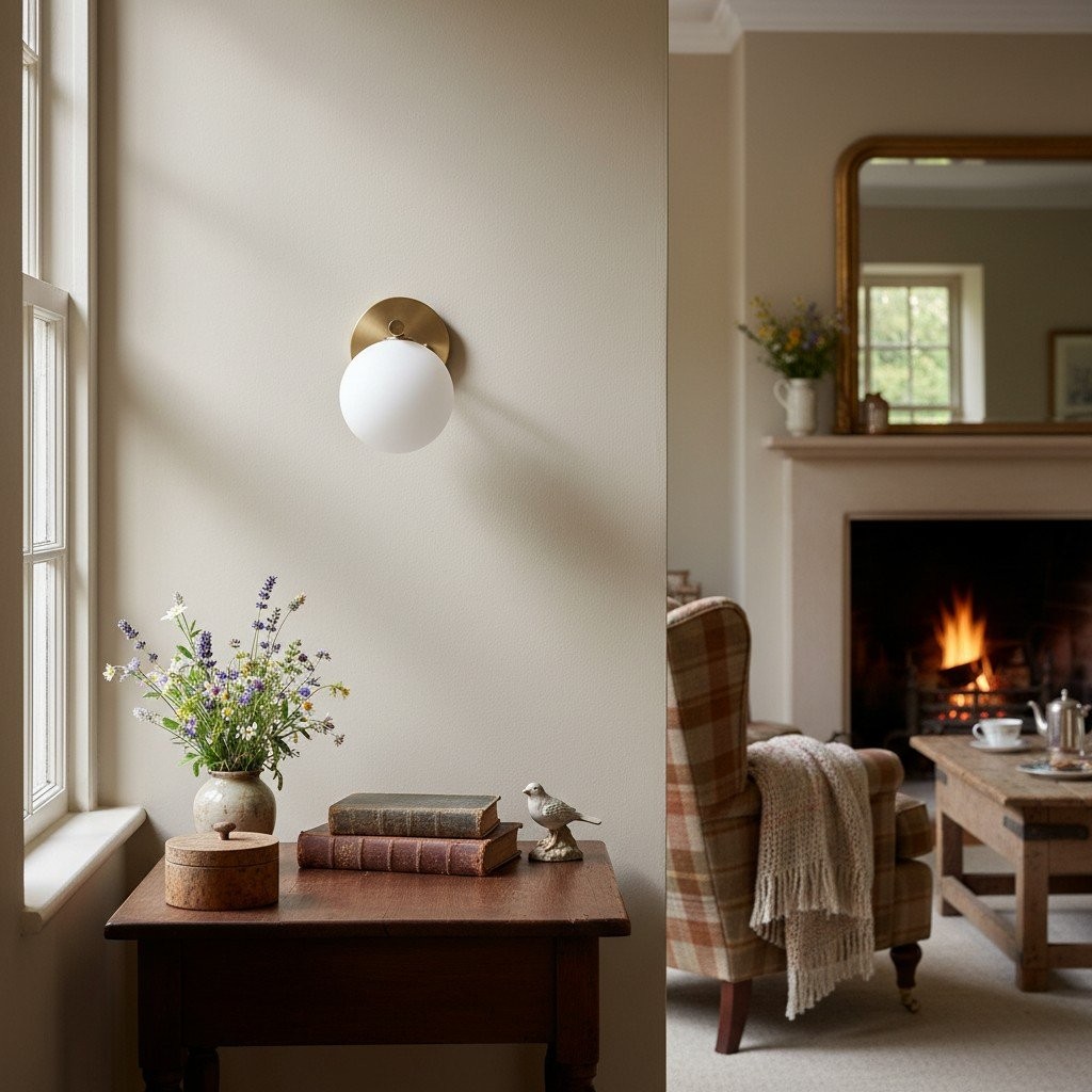 Glorica Glass Wall Sconce - Frosted Globe Light T397
