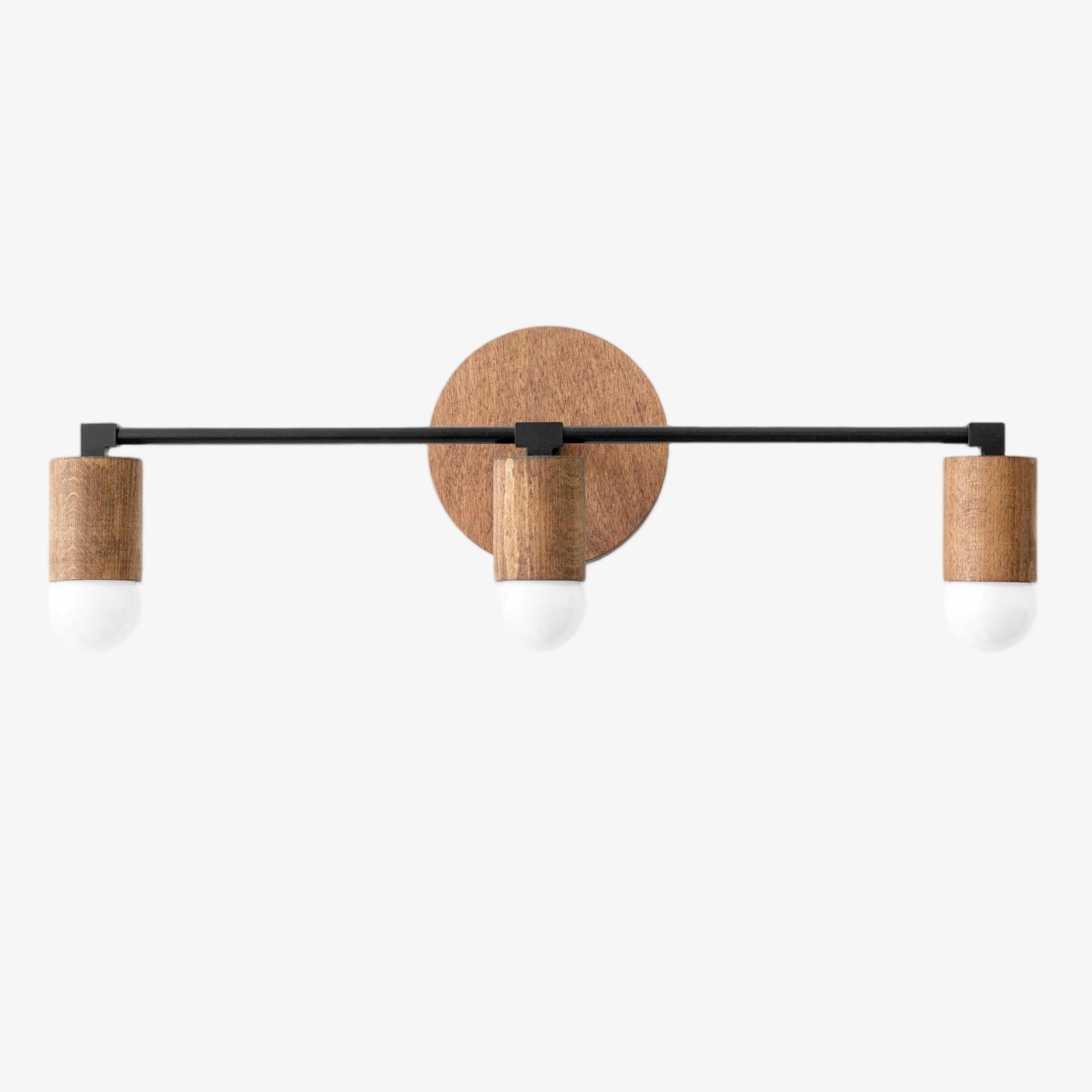 Mobilux Line Wood and Vanity Light - Bohemian Bathroom Lighting Fixture T374