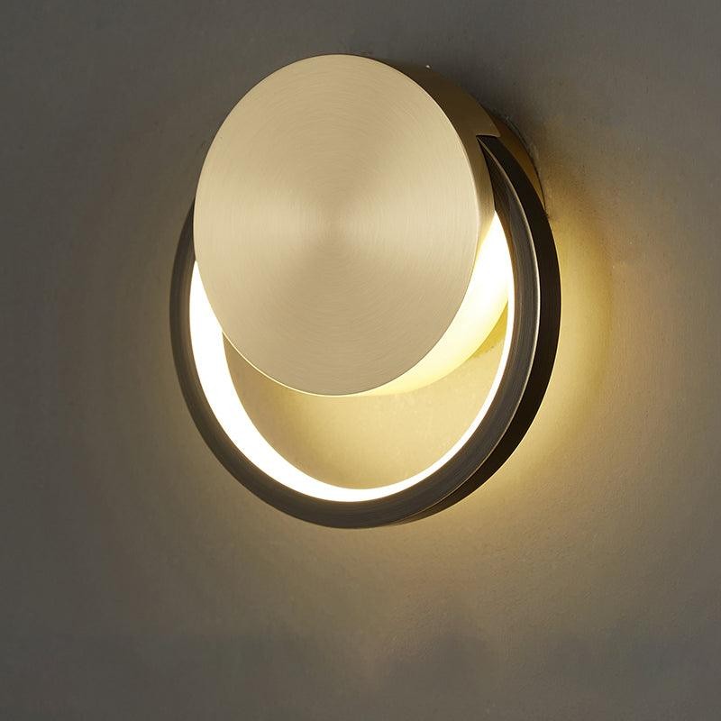 Minimalist Creative Simple Brass Round LED Wall Light M323