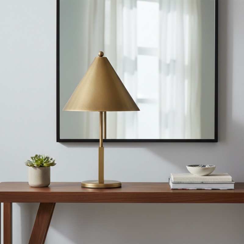Aurecyl Table Lamp - Sleek Tapered Metal Table Lamp in Vintage-Style Finish for Living Room T674