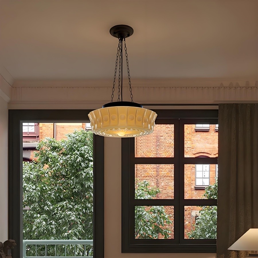 Iron Glass Cylinder Shade Chandelier G14