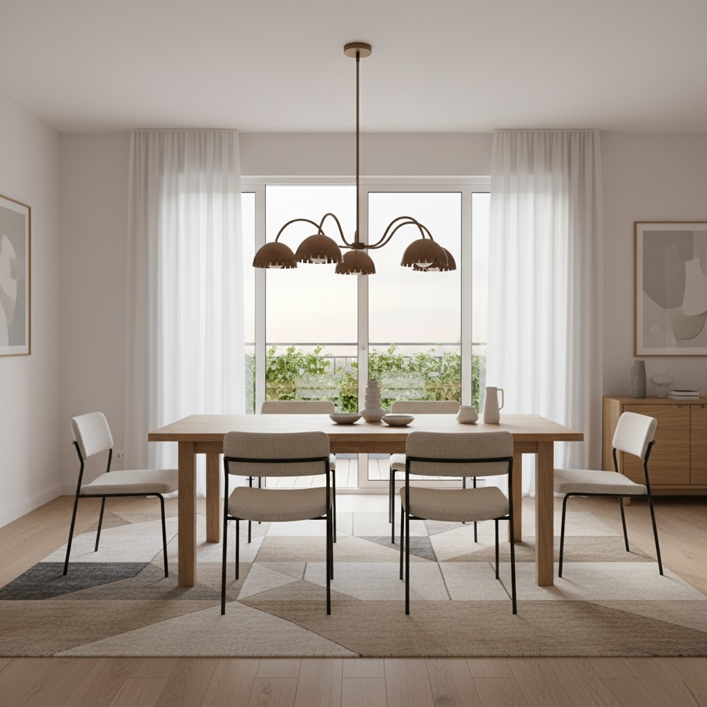 Lustrona Modern Chandelier - Artistic Metal Structure Statement Light for Living or Dining Areas T673