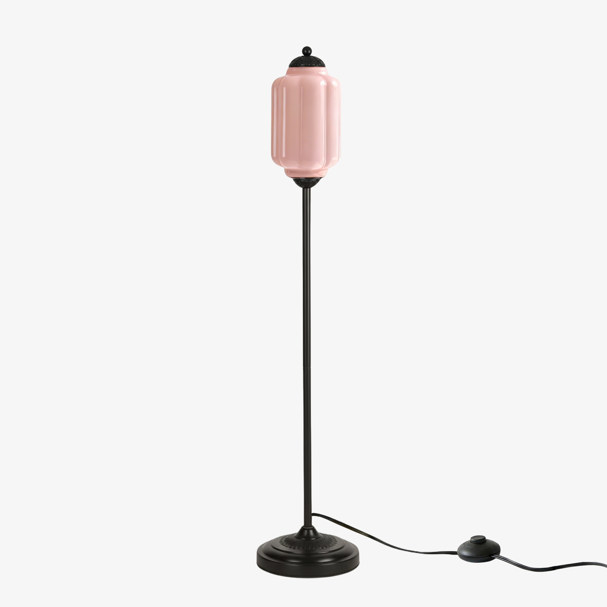 Eloise Pumpkin Glass Floor Lamp - Retro Lighting for Living Room T1169