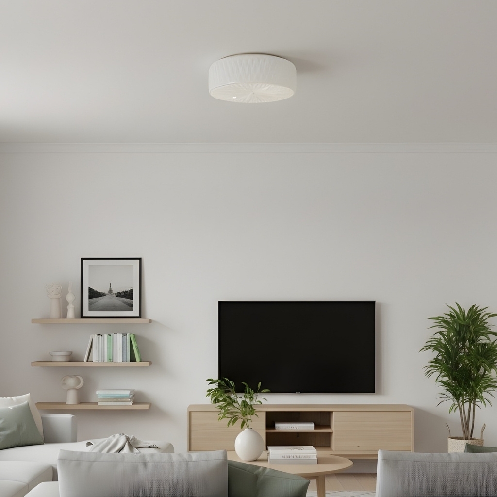 Mistaro Minimal Glass Ceiling Lamp - Flush Mount Design for Living Room and Bedroom T1121