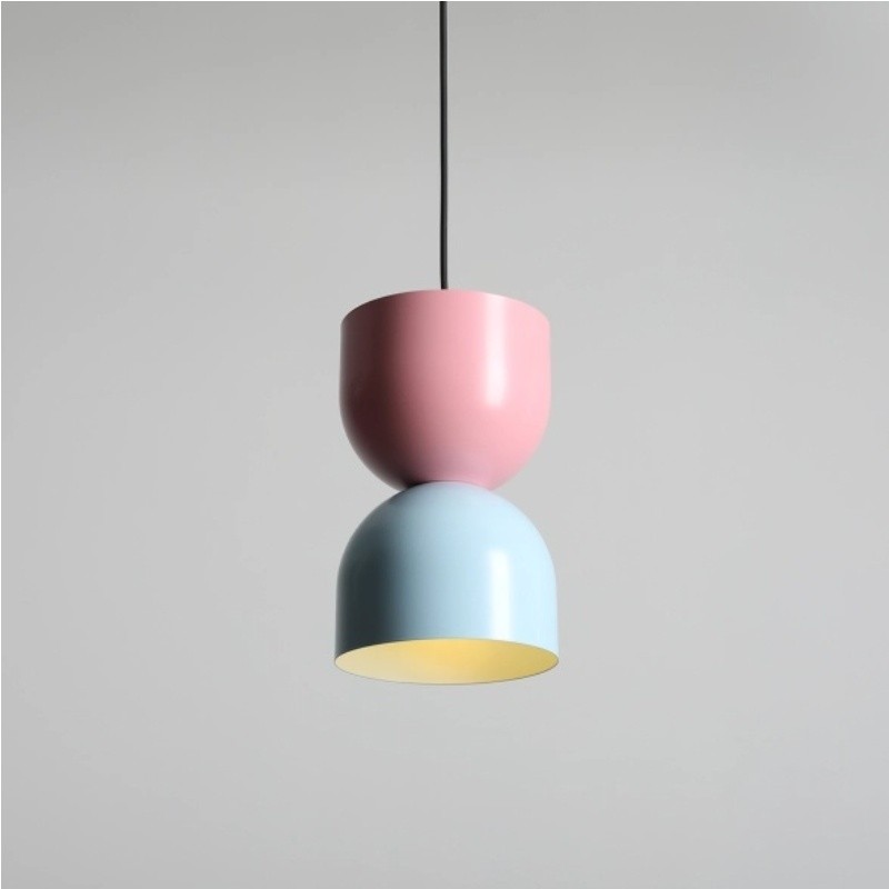 Pastel Dual‑Tone Pendant Light With Layered Metal Shade S228