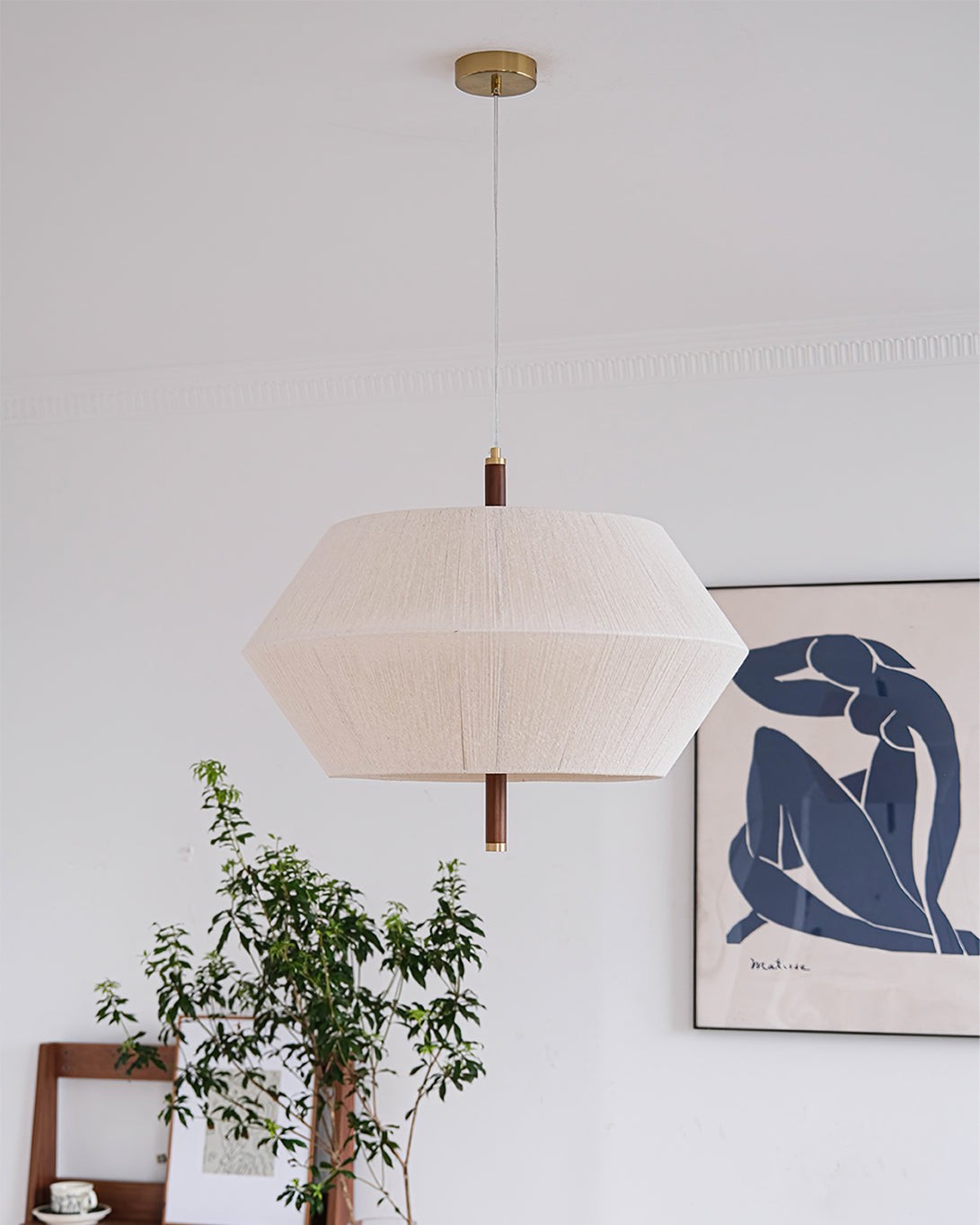 Japanese Wabi-Sabi Style Woven Fabric Pendant Lamp M10