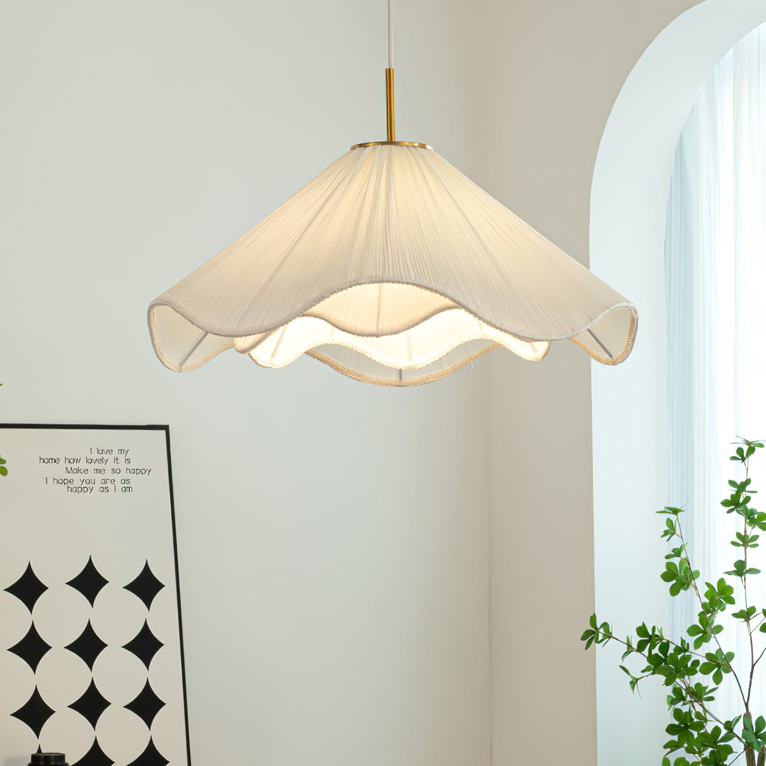 Nordic Cream Style Floral Pendant Lamp M458