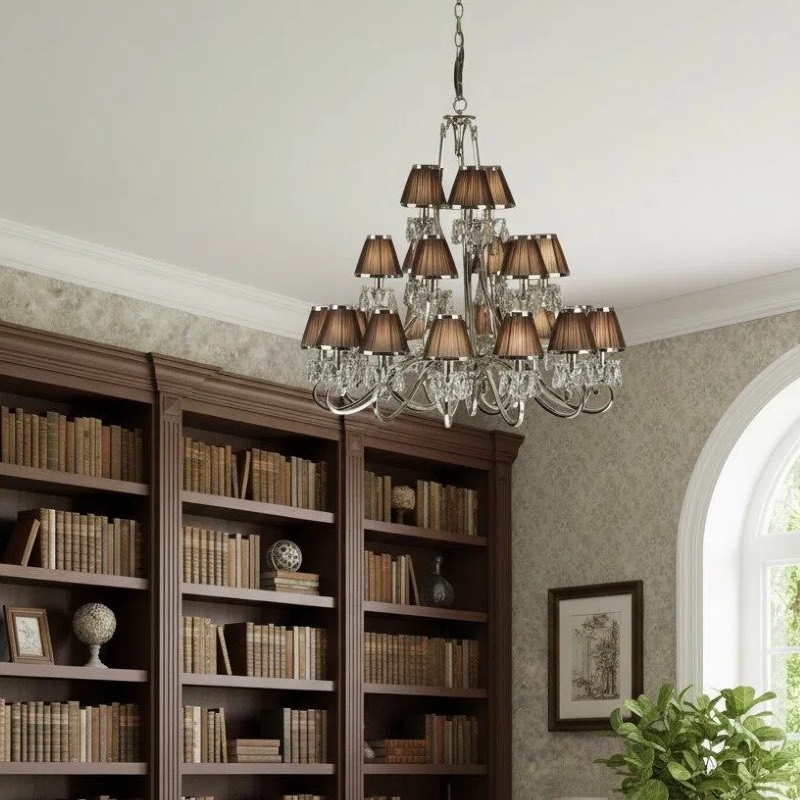 Talonis Multi-light Fabric Chandelier - Elegant Metal Curved Arms for Dining and Living T932
