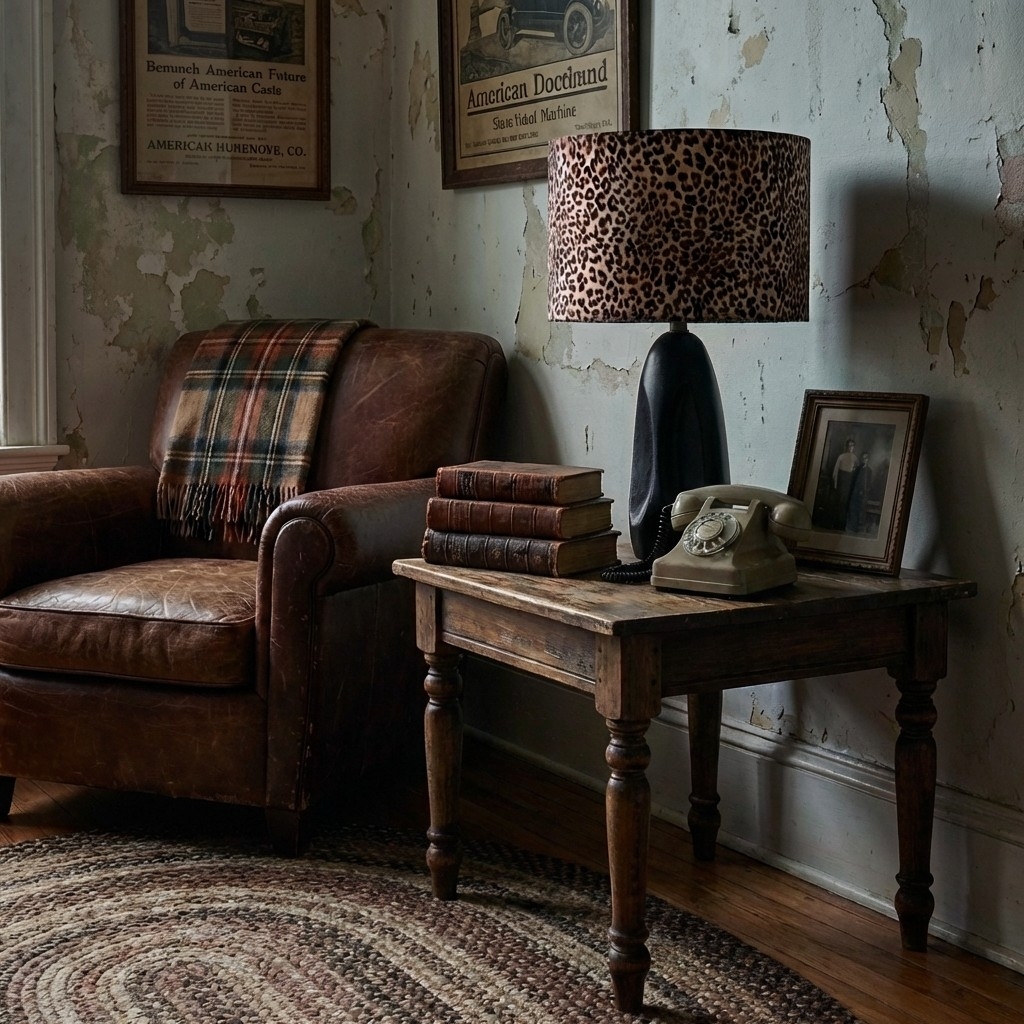 Wildlux Leopard Pattern Statement Drum Lampshade - Decorative Fabric Shade for Home Interiors T1122