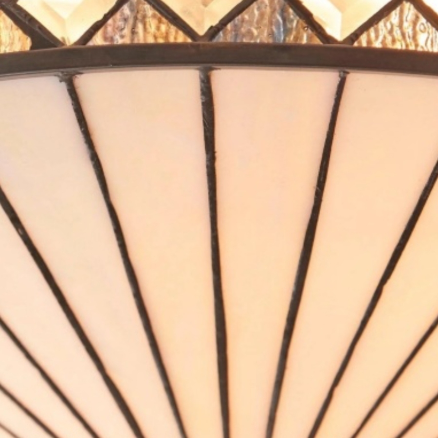 TF Fargo Semi-Flush Ceiling Lamp - A Classic Deco Light with a Decorative Glass Shade for Multi room Use T994