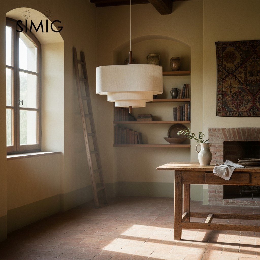 Lustrous Fabric Pendant - Nordic Retro Ceiling Light for Living Room M46