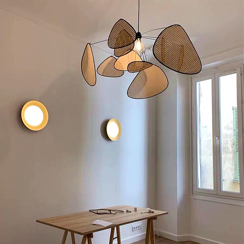 Screen Cannage Pendant Light - Woven Rattan Design for Living Room