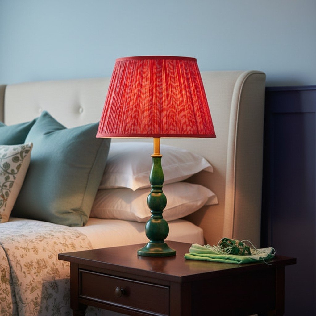 Grainora Table Lamp - Wooden Base with Fabric Shade for Living T568