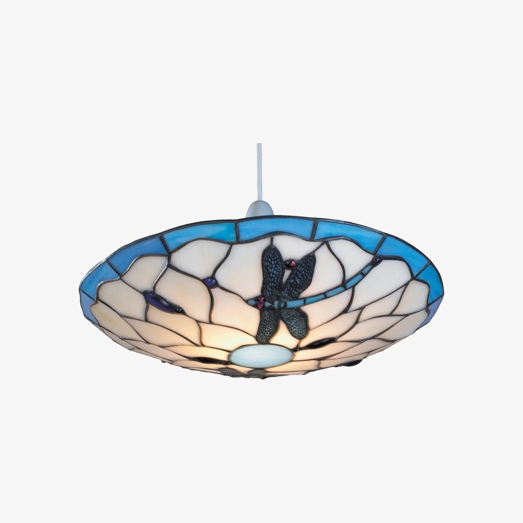 TF Butterfly Pendant Lamp - Decorative Stained Glass Pendant Light for Bedroom or Entryway T832