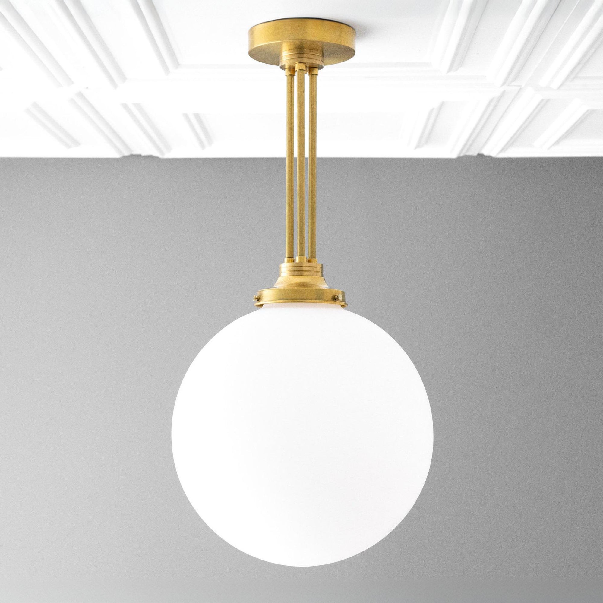 Glorica Glass Frosted Globe Pendant Light - Art Deco Hanging Light for Home T342