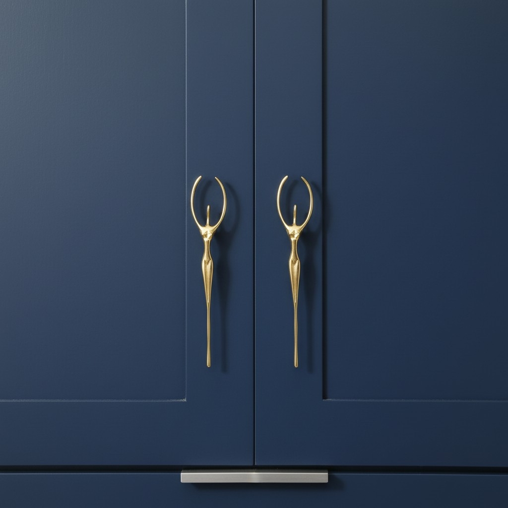 Verlitho Sculptural Metal Handle – Contemporary Drawer Pull Decor T1188