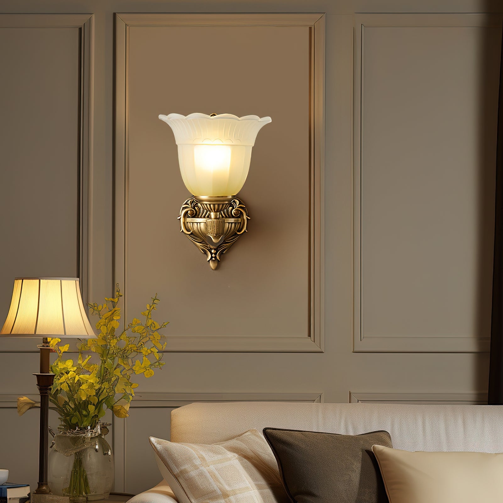 Bloom Flower Brass Sconce T1855