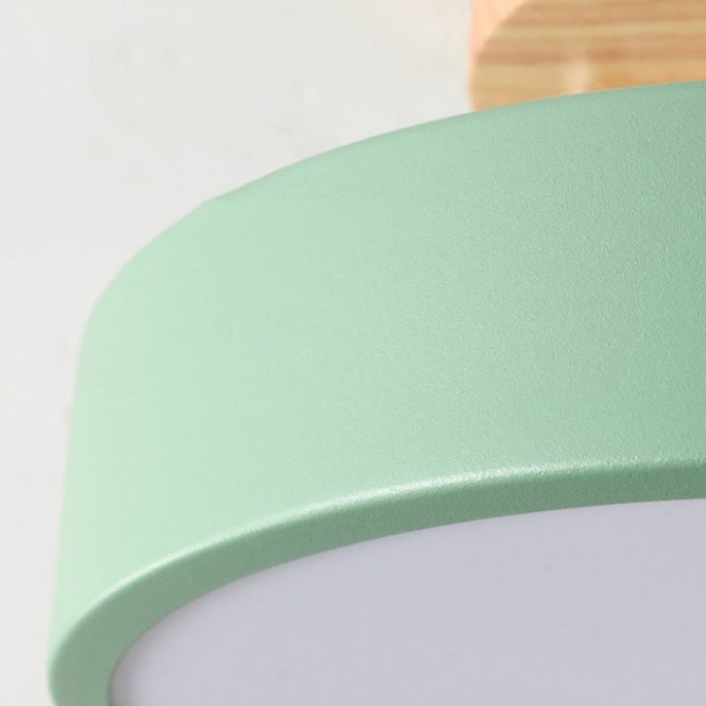 Nordic Macaroon Wooden Round Ceiling Lamp S90