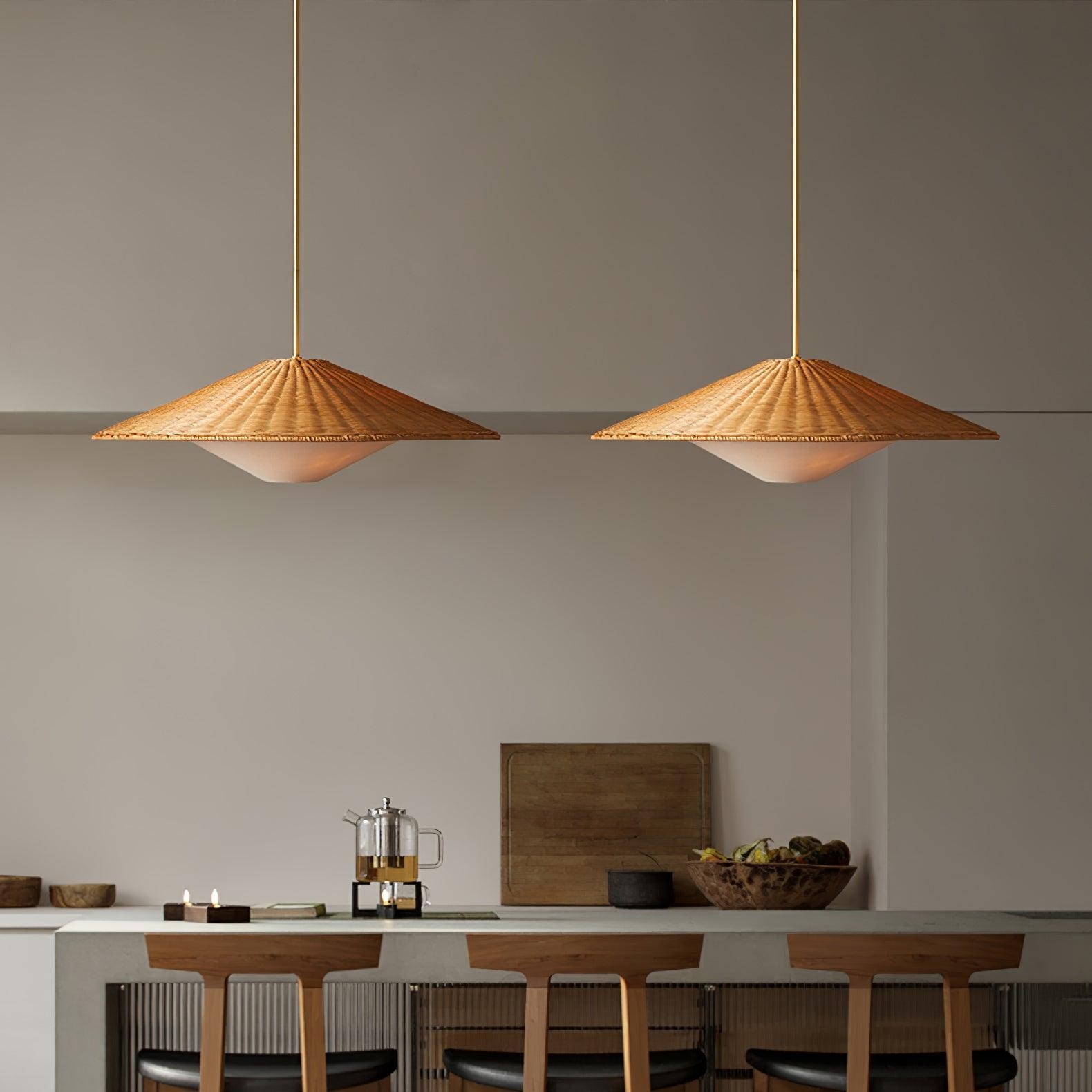 Rattan Hat Pendant Light Suitable For Living Room M513