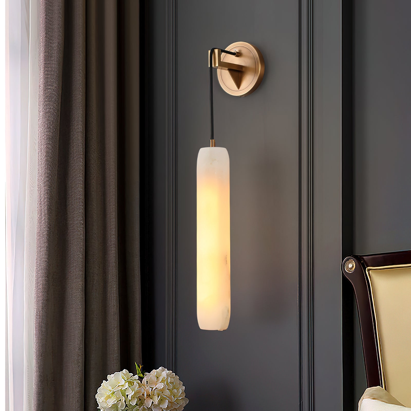 Alabaster Flute Wall Lamp T1661