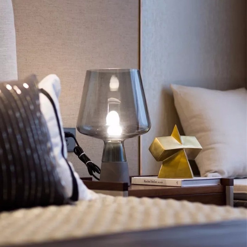 Glass Table Lamp - Glass Dome Nordic Design for Bedroom