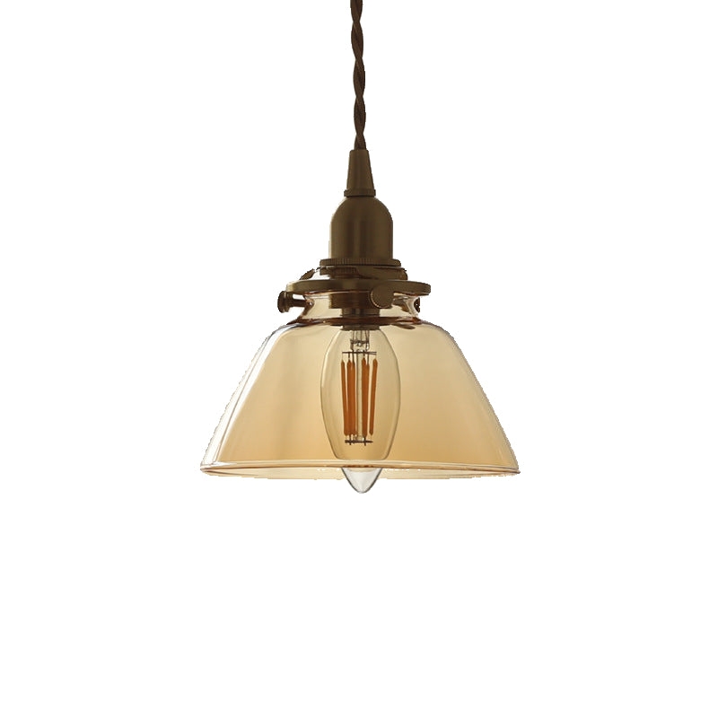 Jasmine Vintage Brass Glass Pendant Light T2174