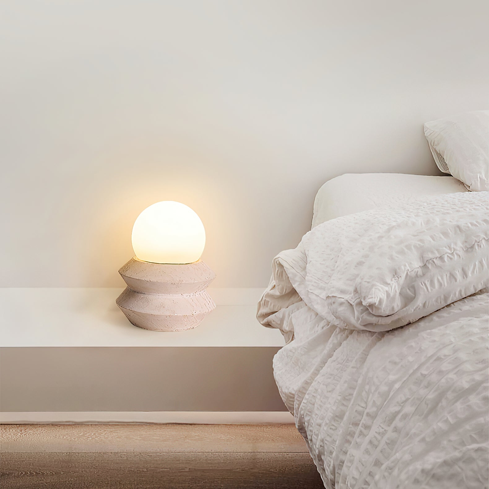 Fin Travertine Table Lamp (Built-in Battery) T1884