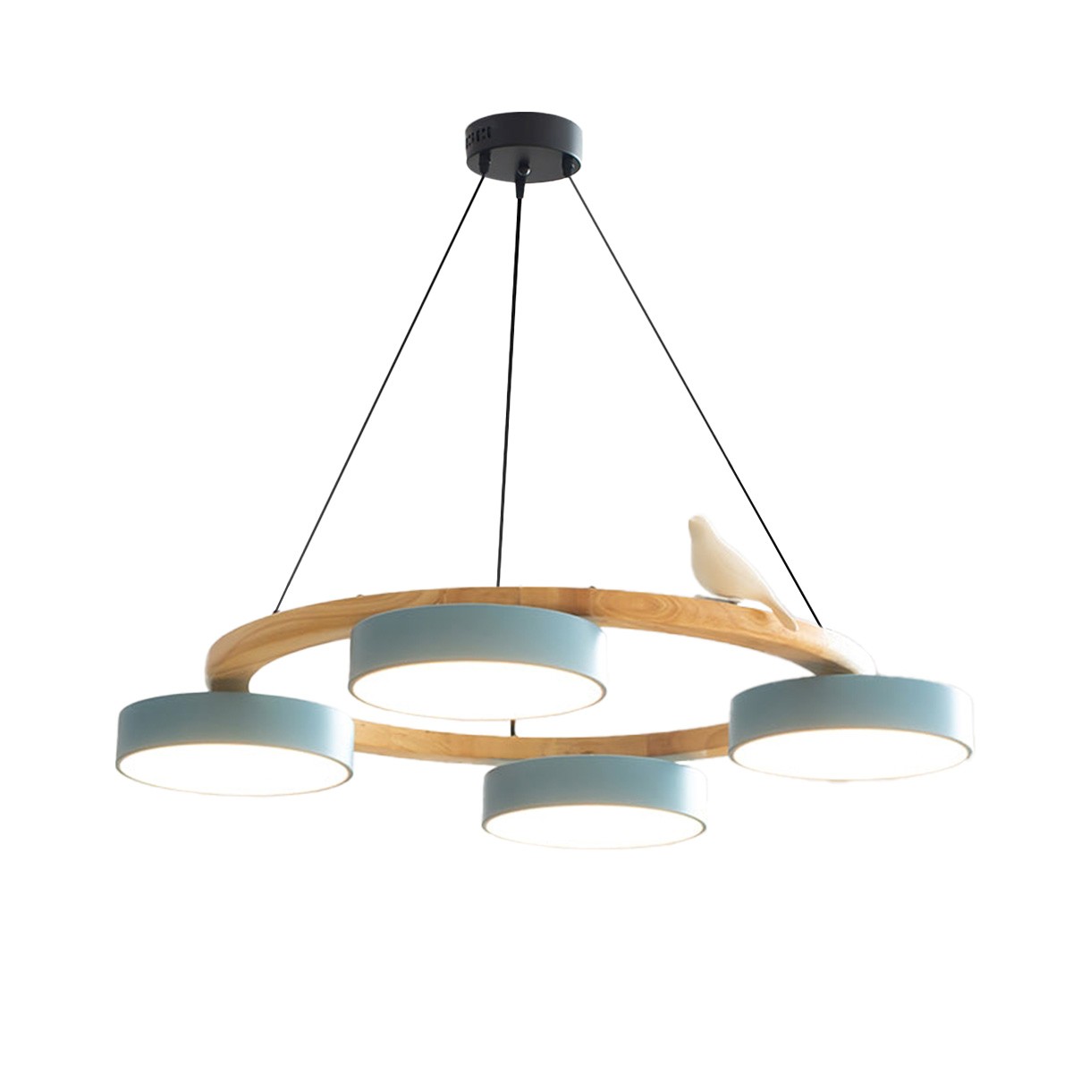Nordic Wooden Bird Creative Round Chandelier S206