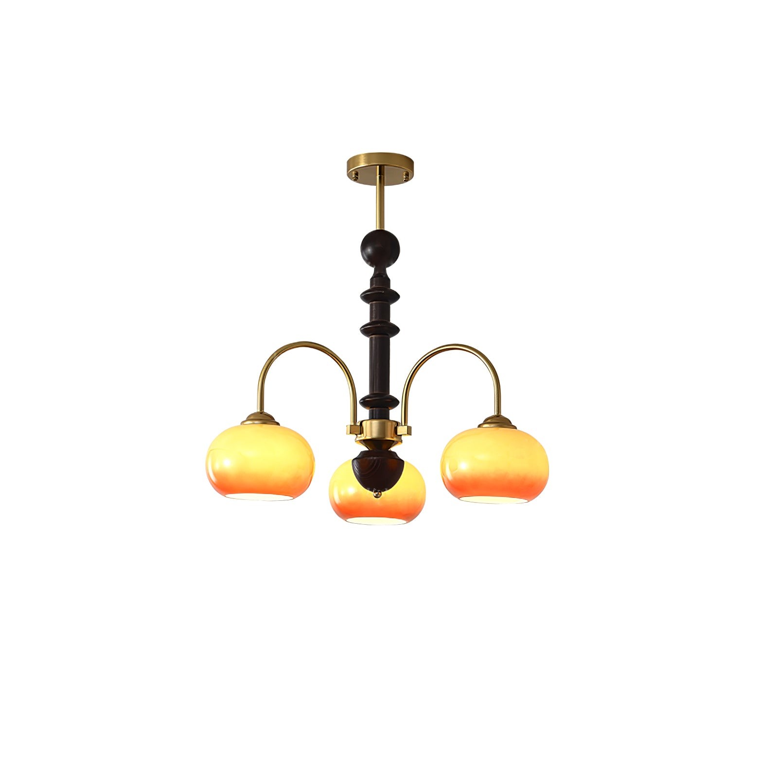 Vintage Bauhaus Persimmon Chandelier M422