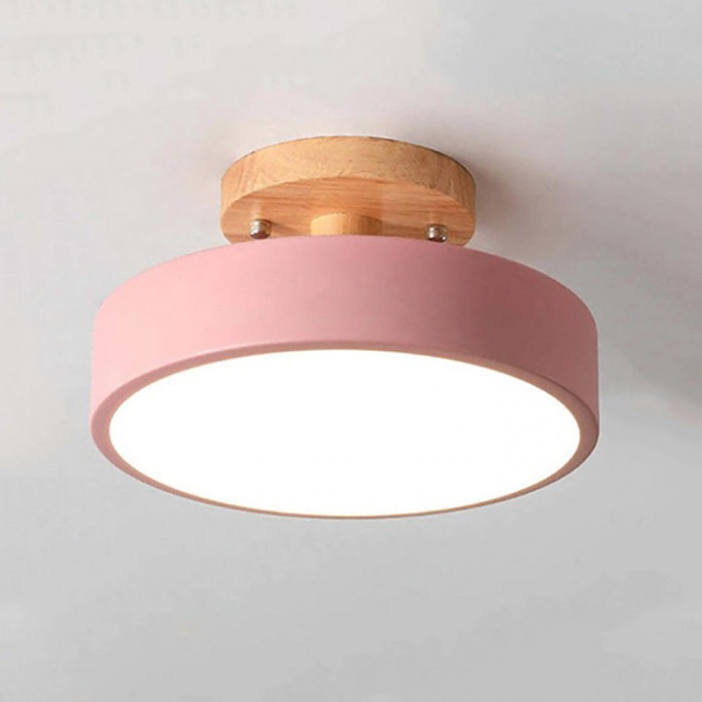 Nordic Macaroon Wooden Round Ceiling Lamp S90