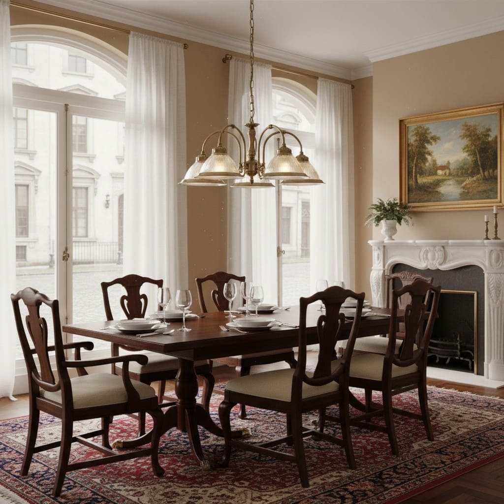 TF Vintora Ribbed Glass Pendant Light - Elegant Metal Trim for Kitchens, Dining Areas and Hallways T1022