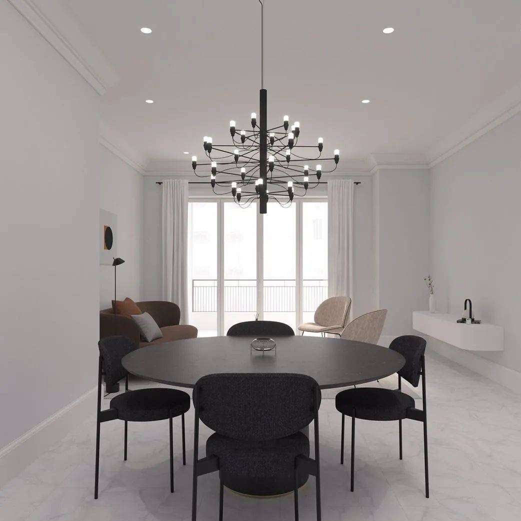 Tendrila Multi-Light Chandelier - Industrial Style Pendant Light for Dining Room