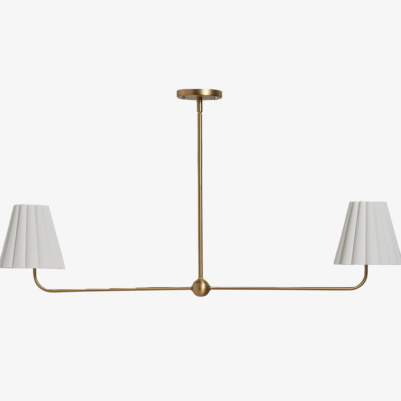 Ruffmeto Ruffled Shade Metal Frame Chandelier for Dining, Entry and Living Room T690