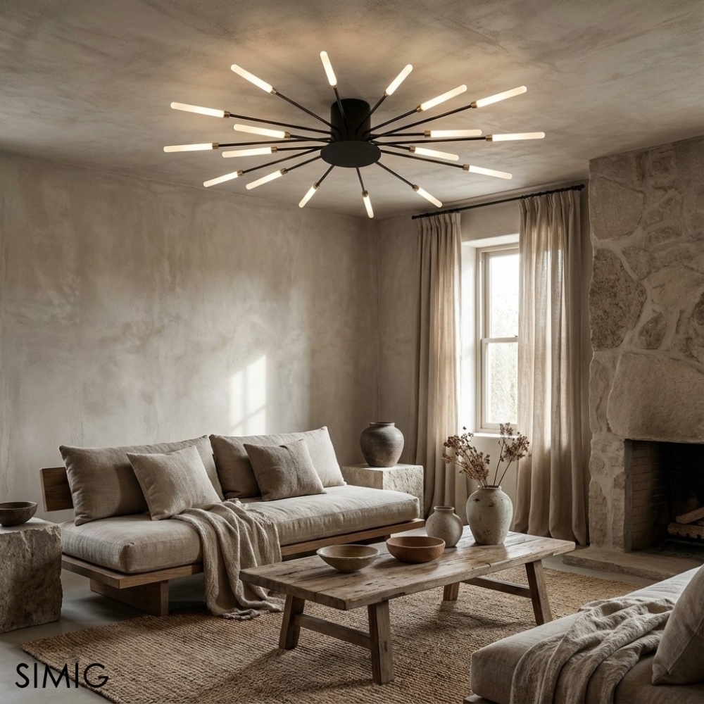 Sputnik Led Fireworks Flush Mount Ceiling Light S40