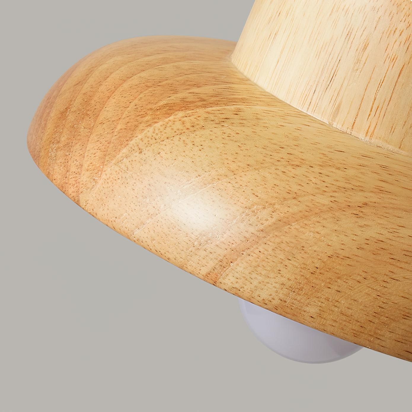 Wood Hat Pendant Lamp M195